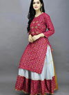 LV New Designer Ethnic Wear Rayon Kurti With Skirt Collection